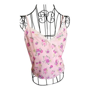 Y2K Top, Women&#39;s Floral Top, Floral Pink Top, Summer Camisole,