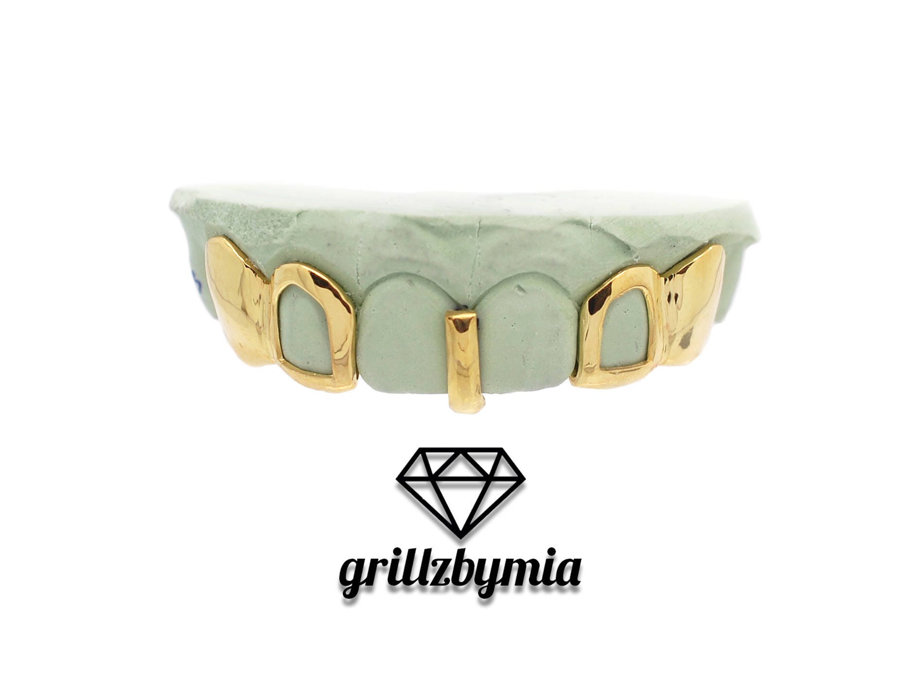 Custom 10K 14K Gold Grillz Gap Bar Grillz Open Face Set Usher Etsy
