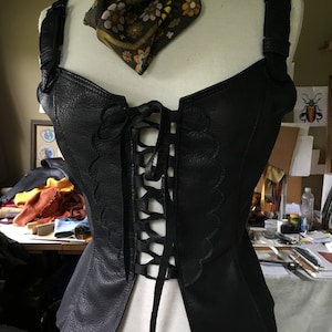 Black Deerskin Bustier Medium Plus . All Supple Black Deerskin With ...