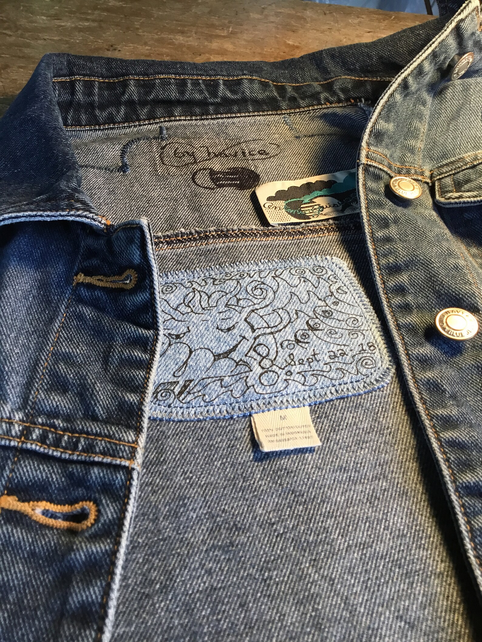 Appliqué Denim Ladies Medium Short Jacket Embellished Etsy