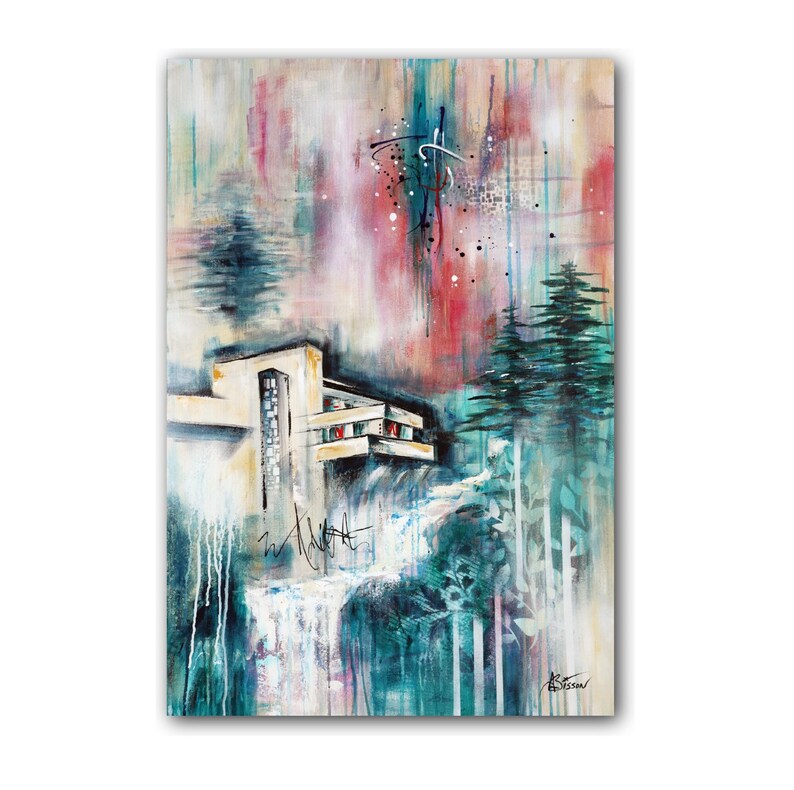 Fallingwater Frank Lloyd Wright Modernism Architecture Abstract Art ...