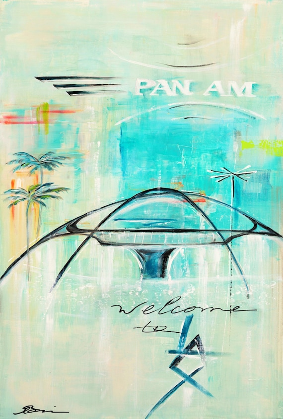 LAX Theme Building Print: Retro Mid-Century Modern Airport Art