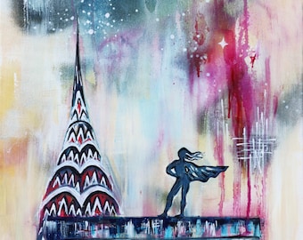 Chrysler Building Art Print: Mid-Century Modern New York Superhero