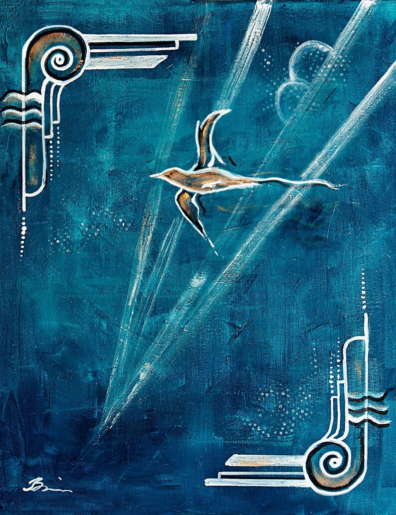 Art Deco Swallow Art Deco Bird Abstract Art Deco Print Etsy Canada