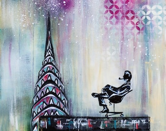 Chrysler Building Art Print: Mid-Century Modern New York Silhouette