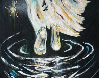 Jesus Walking on Water Art: Inspirational Christian Canvas Print