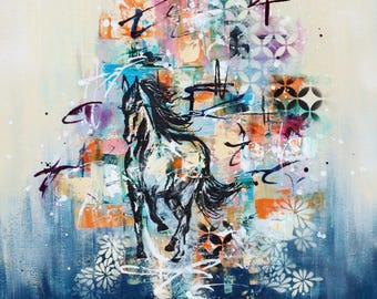 Mid-Century Modern Horse Art Print: Brutalist Equestrian Abstract