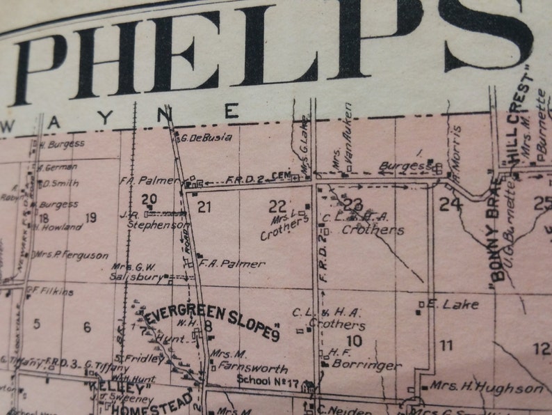Map of Phelps , New York Etsy