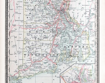 1901 Map of Rhode Island from Cram's Modern Atlas