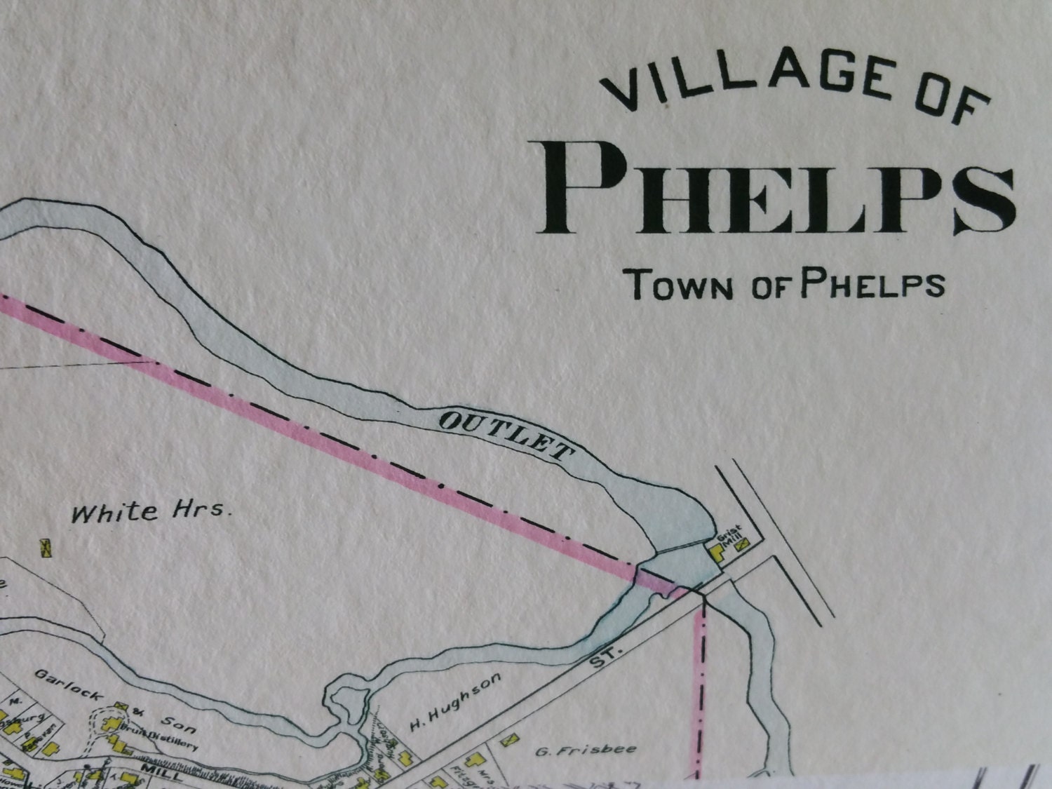 Map of the Village of Phelps. New York. Ontario County Etsy