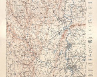 Holyoke Quadrangle Massachuessets, Connecticut - Historical Topography Sheet