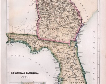 Map Of Florida Georgia Line Karte Von Georgia Und Florida - Etsy Österreich