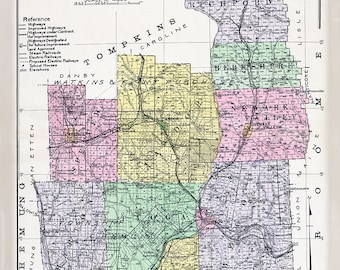 Tioga County, New York Map Plate