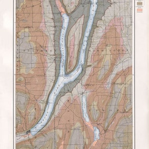 Keuka Lake Penn Yan Geological Map 1899 - Etsy