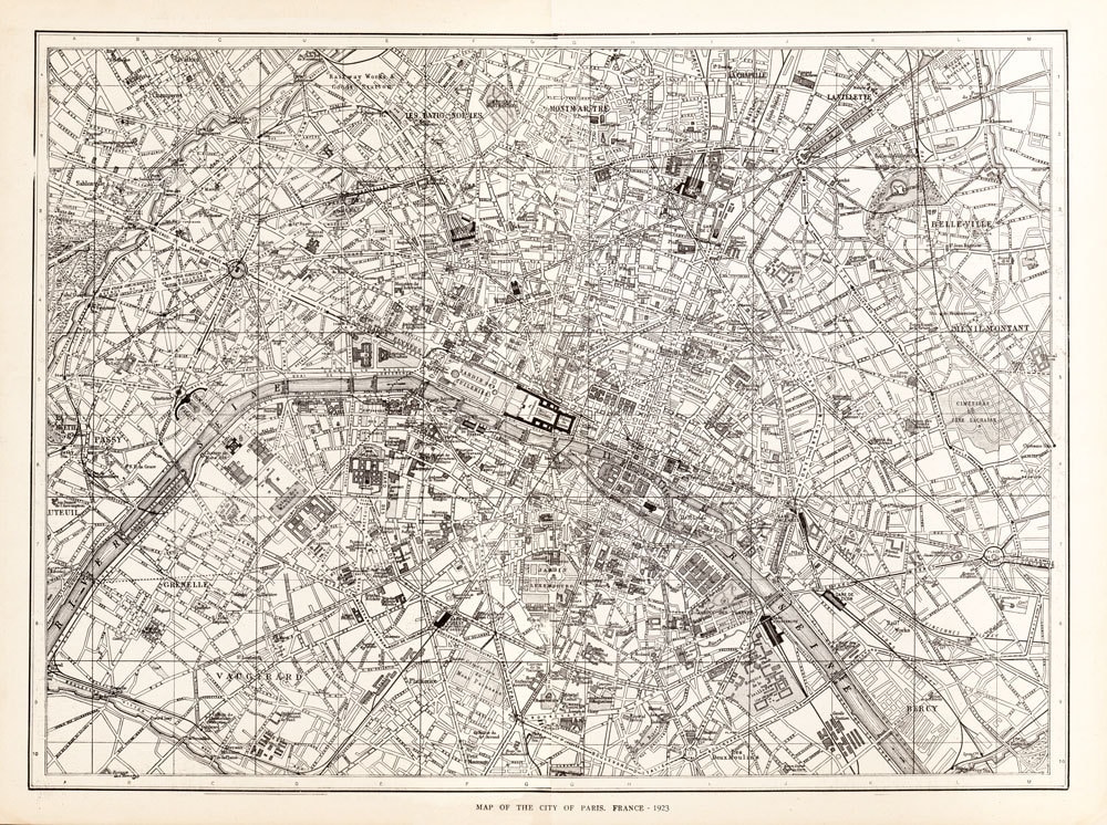 Paris, France City Map - Etsy