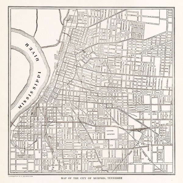 Map of the city of Memphis, Tennessee