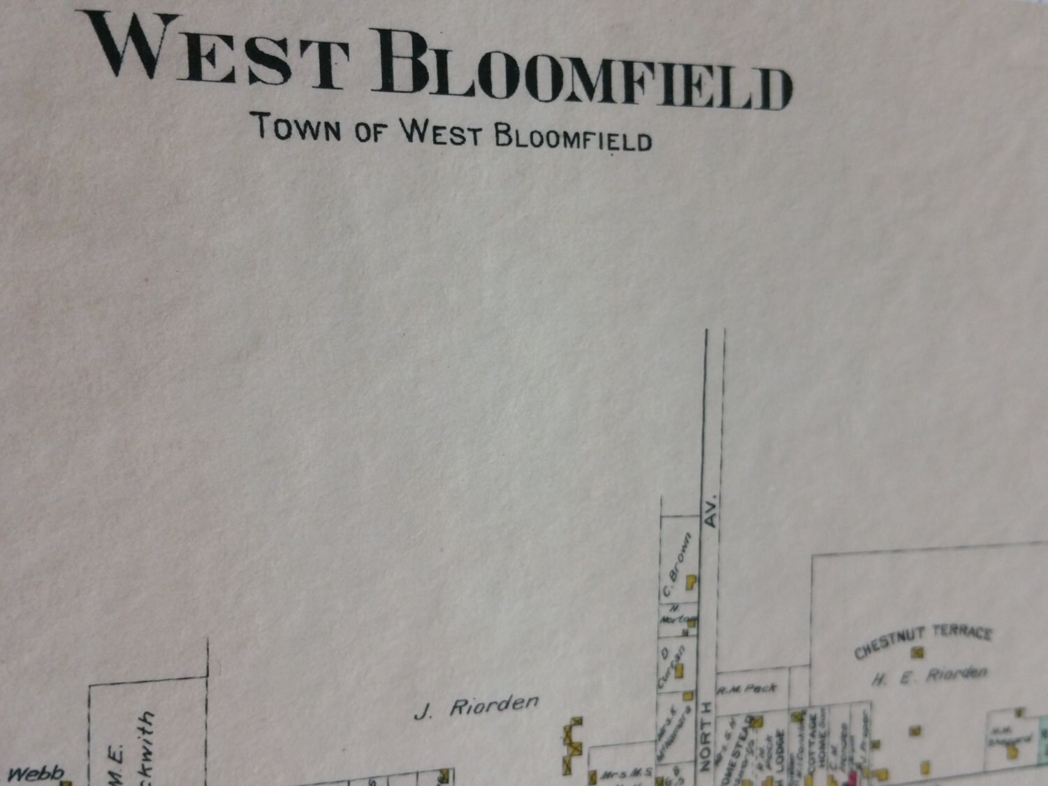 West Bloomfield, NY Town Map Etsy