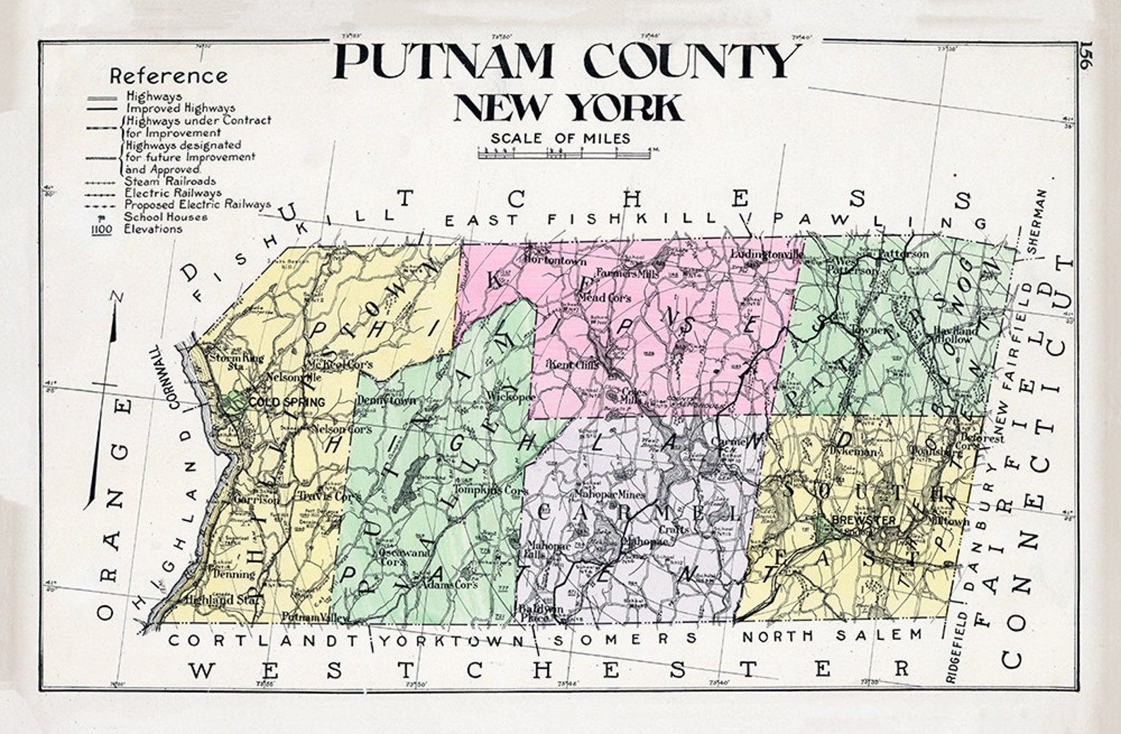 Putnam County, NY Map Etsy