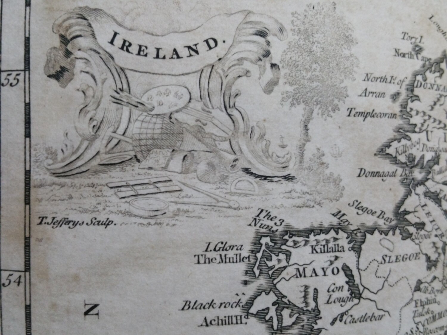 Map of Ireland 1764 Etsy