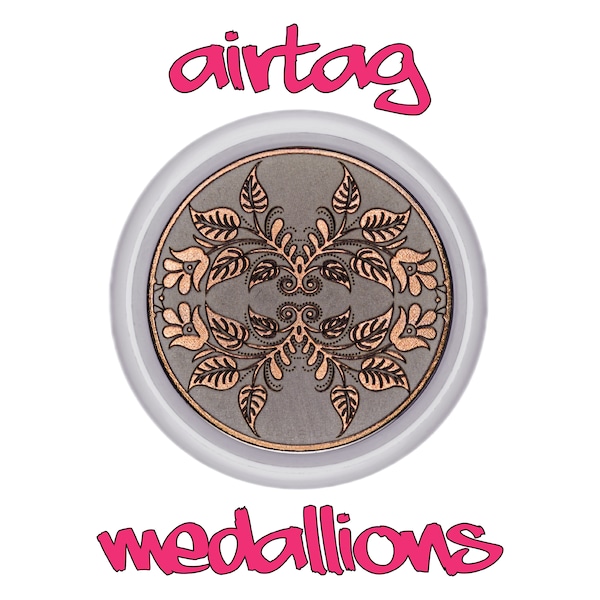 AirTag Medallions Engraved NEW Apple Airtag | Replacement Cover Flowing Scrolls 3