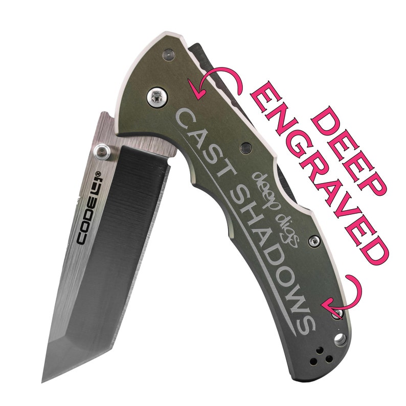 Cold Steel Code 4 Folding Knife Tanto Point Personalized Engraved ...