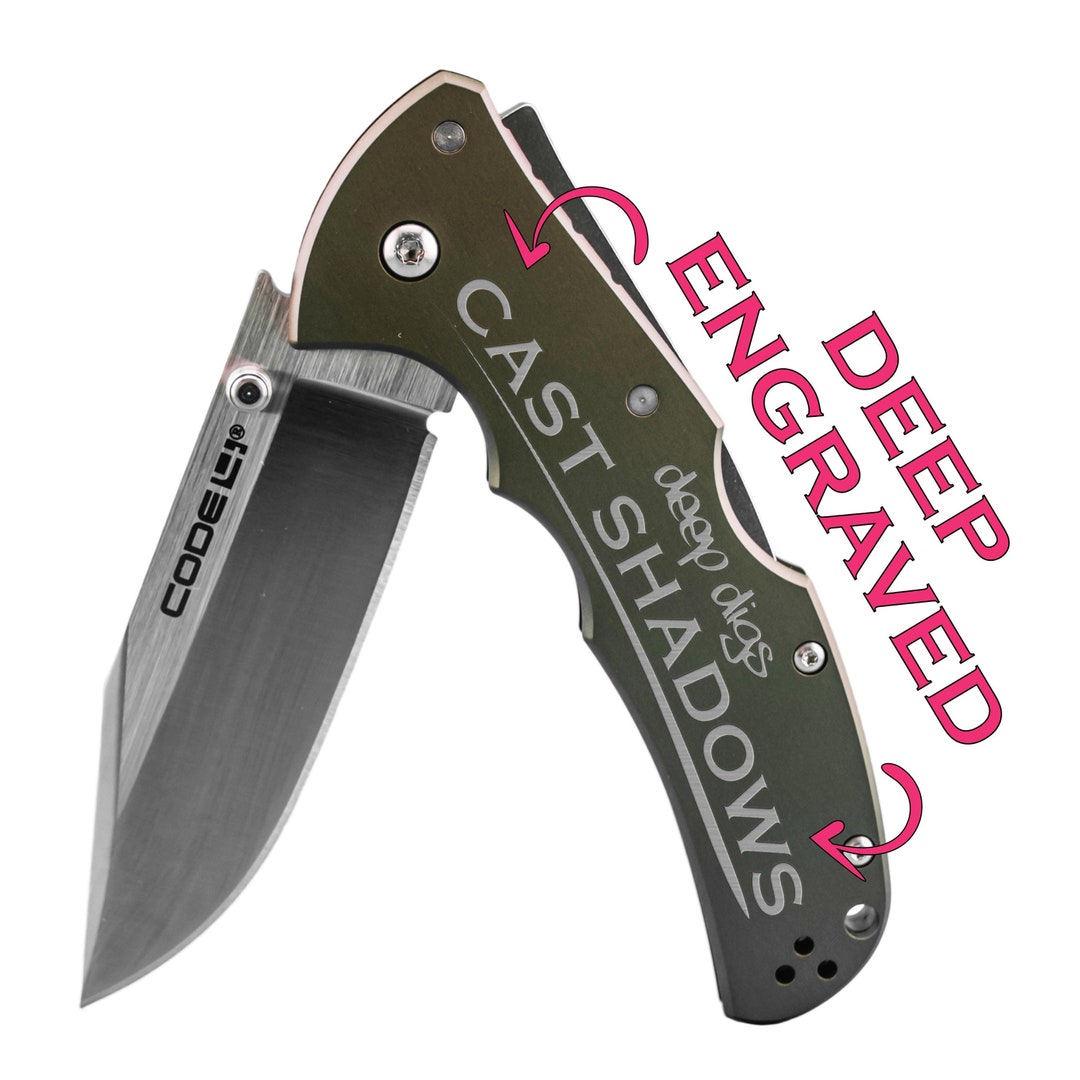 Cold Steel Code 4 Folding Knife Clip Point Personalized Engraved Pocket