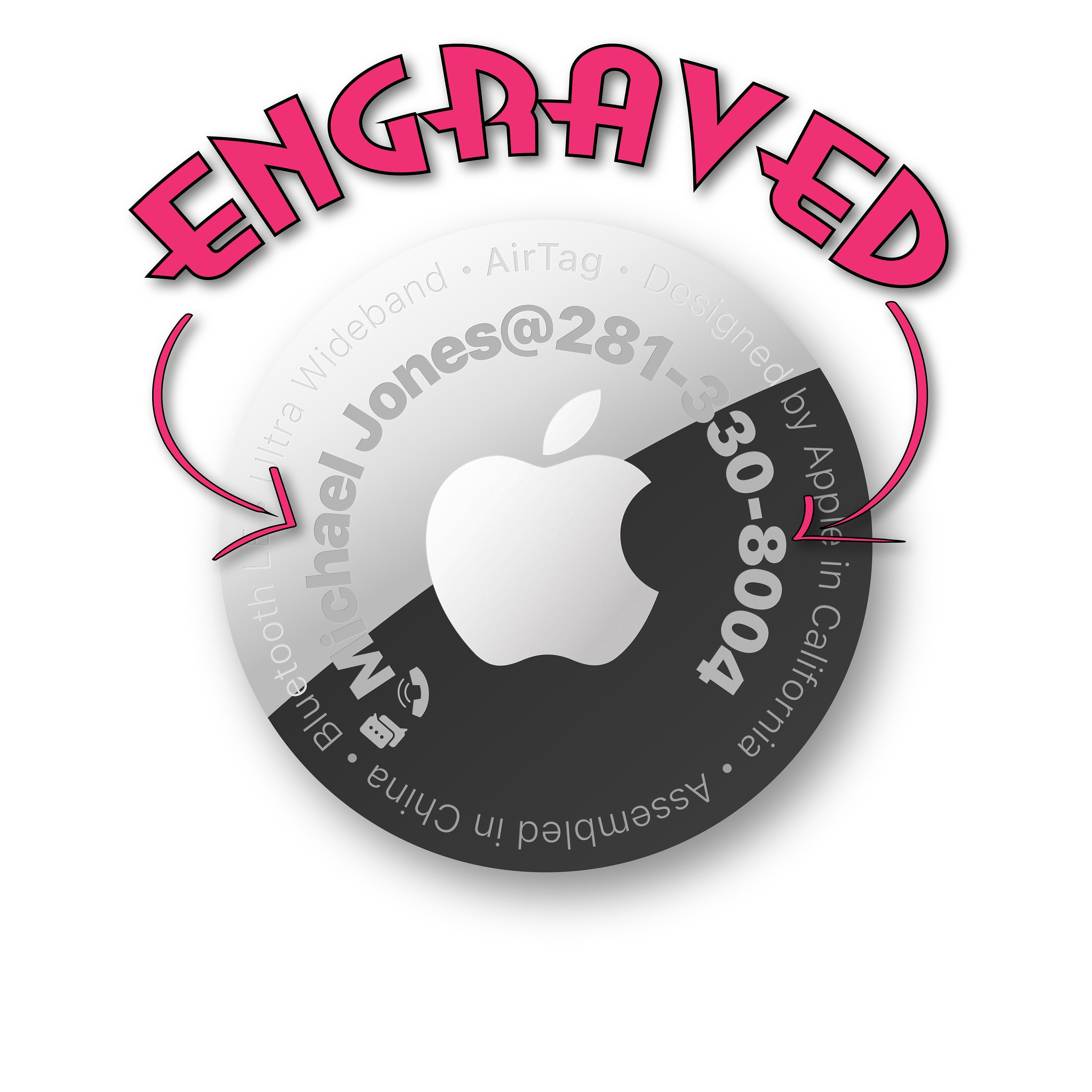 Apple AirTag Personalized | Engraved New or Replacement