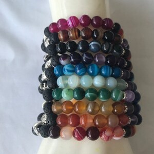 agate gemstone chakra malas with lava stones for essential oils