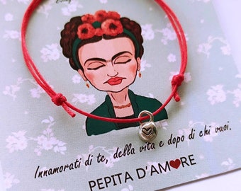 LOVE PEPITA in 925 zilver met gekleurd koord of zilveren ketting