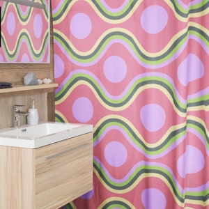 Retro Shower Curtain -Home Decor- Nordic Home Decor -Art Shower Curtains - Boho Bathroom Decor