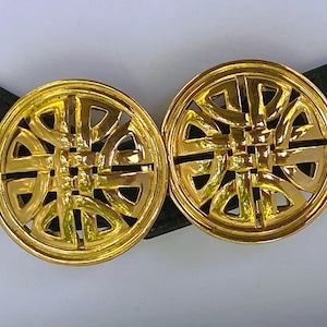 Paquette Women&#39;s Vintage Gold Tone Belt Buckle, 1980&#39;s