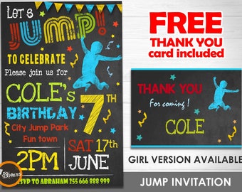 Trampoline Invite Etsy
