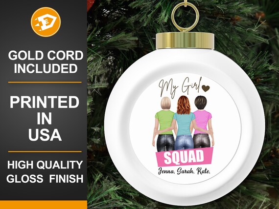 Personalized 2,3,4,5 or 6 Best Friends Christmas Ball Ornament, Christmas Gift for Best Friends, Sisters, Cousins, Xmas Gift Ideas Il_570xn