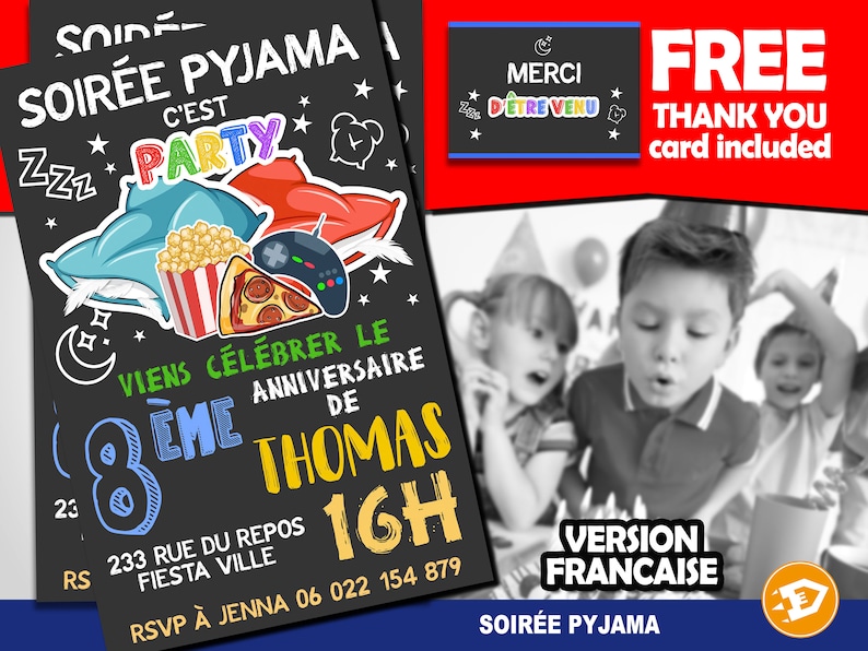 Carte Soiree Pyjama Invitation Anniversaire Invitation Etsy Carte Soiree Pyjama Invitation Anniversaire Invitation Etsy