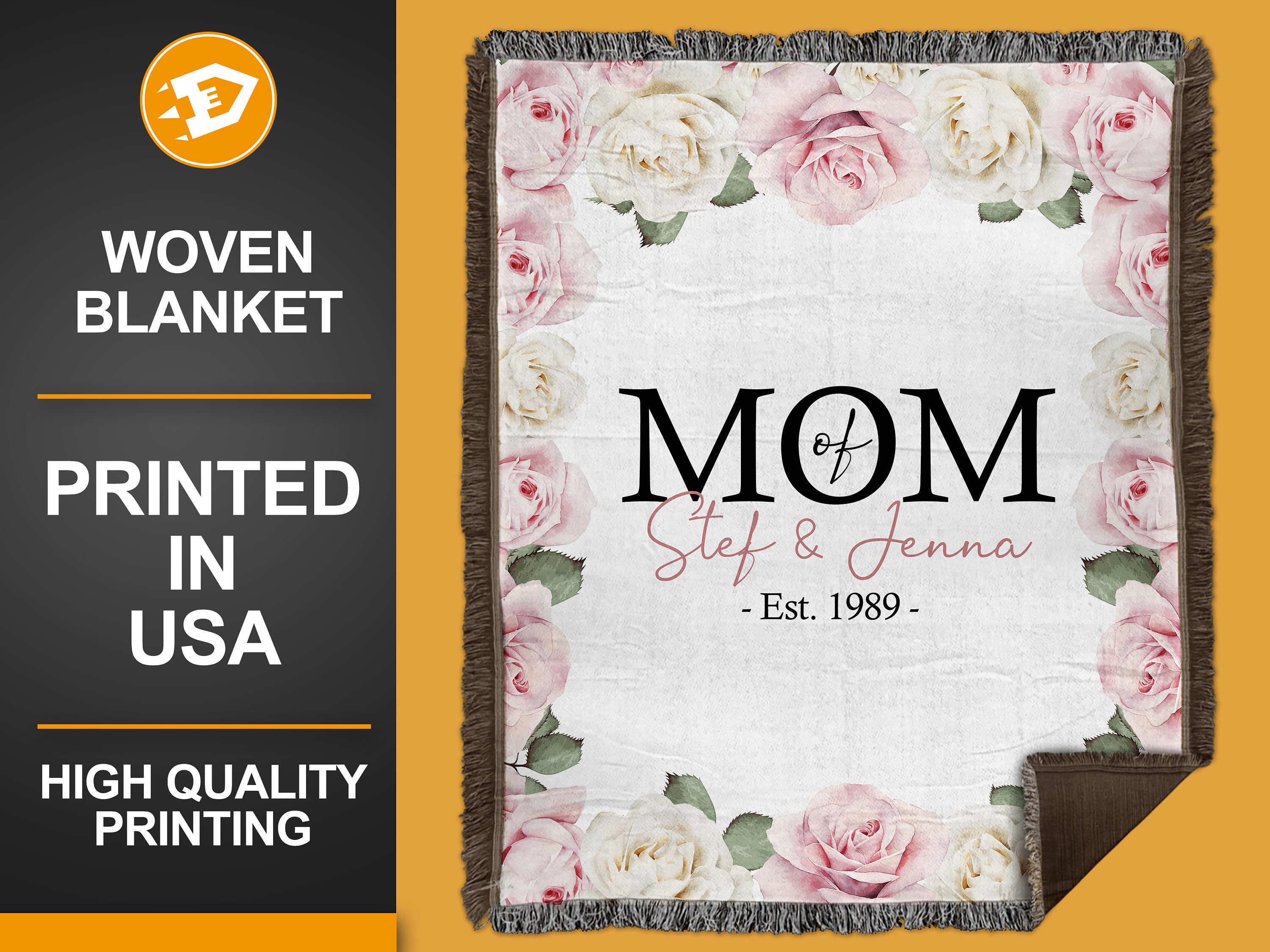 Personalized Mother Blanket Custom Mom Blanket Grandparent Etsy