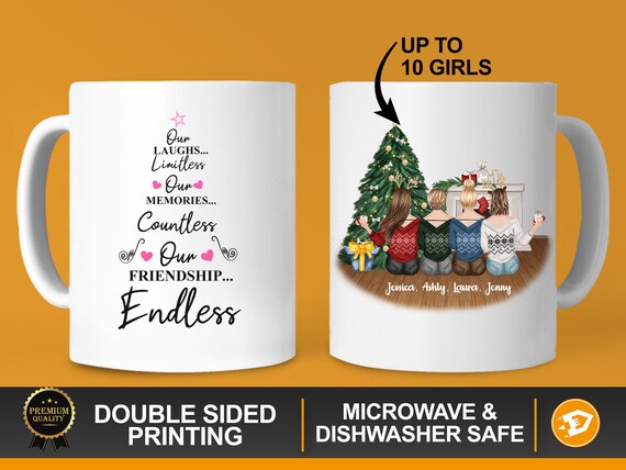 Personalized 3,4,5,6,7,8,9 Best Friends Mug, Friendship Gift for 6, Best Friends Reunion, Secret Santa Gift for Women, Christmas Gift Il_570xn