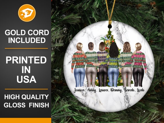 Personalized Best Friends Ornaments, Friendship Gift for 6, Soul Sisters Christmas Ornaments, Best Friends Birthday, Xmas Decoration Il_570xn