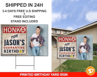 Birthday Yard Sign | Boy Birthday | Lawn Sign, Car Parade Yard Sign, Birthday Gift, Photo Yard Signs - Digital/Printed