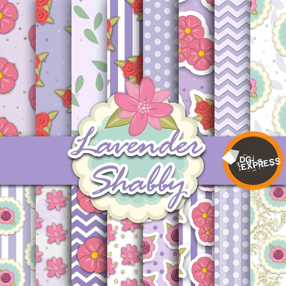 Violet Shabby Digital Paper : "Lavender Shabby Digital Paper"- Purple Shabby Invitation, Mauve Shabby Birthday Invitation, Shabby papers Il_570xn