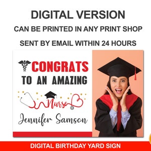 Nurse Graduation Yard Sign, Nursing Graduation Lawn Sign, Doctor Outdoor Sign, Nurse Grad Keepsake Gift, Digital/Printed DIGITAL-YOU PRINT