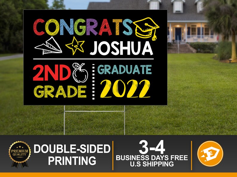 2nd Graduation Yard Sign Class of 2022 Yard Sign Including Etsy