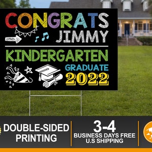 kindergarten graduation yard sign girl class of 2022 etsy