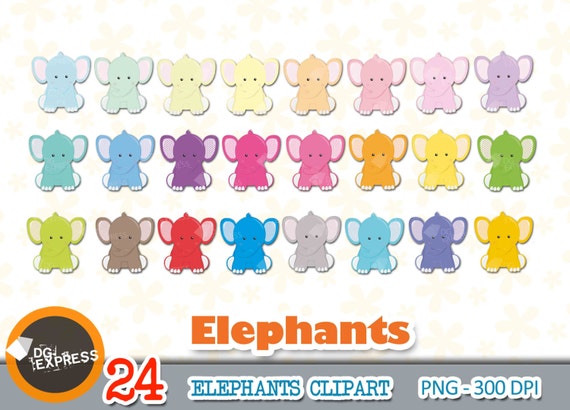 SALE Elephant Clipart : "ELEPHANT Clipart" - Elephant Clipart, Elephant Digital, Elephant Clipart - Personal Commercial Use Il_570xn