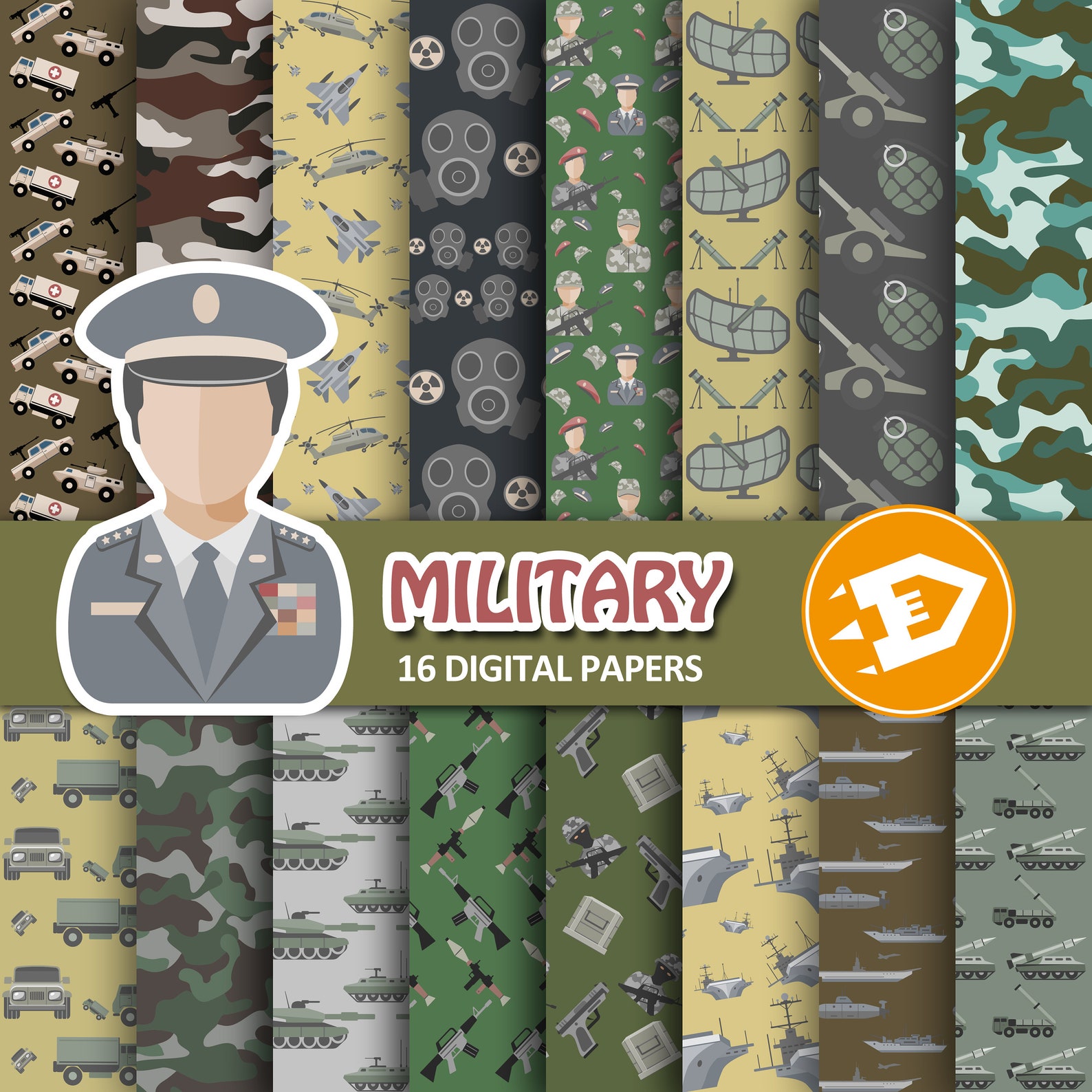 Army Digital Paper military Digital Paper Army Etsy