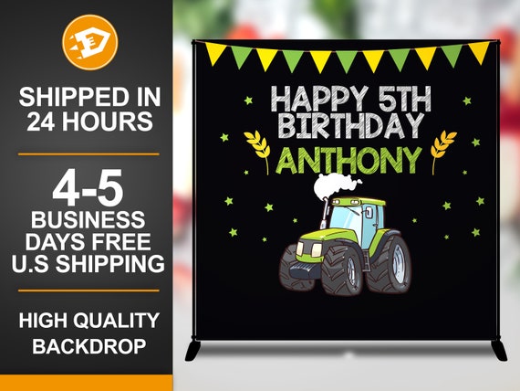 Tractor Birthday Backdrop - Tractor Birthday Banner Back Drop Cake Dessert Table Background, Indoor/Outdoor Farm Birthday Decoration Il_570xn