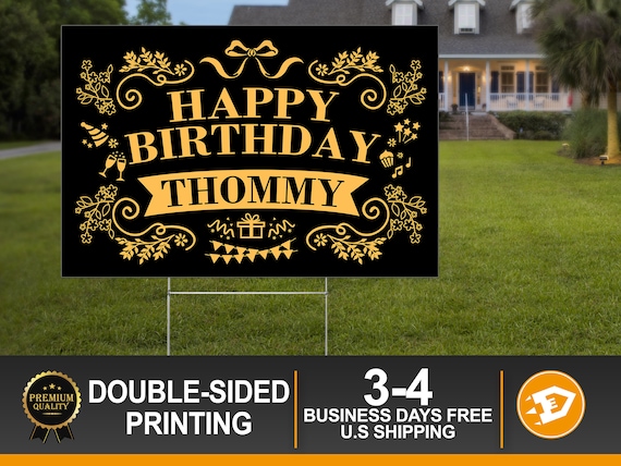 Honk Birthday Yard Sign, 25th 30th 45th 50th 60th Birthday Lawn Sign, Happy Birthday yard sign Outdoor Chalkboard Kids Sign, Digital/Printed Il_570xn