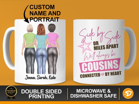 Christmas Gift for Cousins, Personalized Cousin Mug with 2, 3, 4, 5 or 6 Women, Xmas Gift Idea for Female Cousin Il_570xn