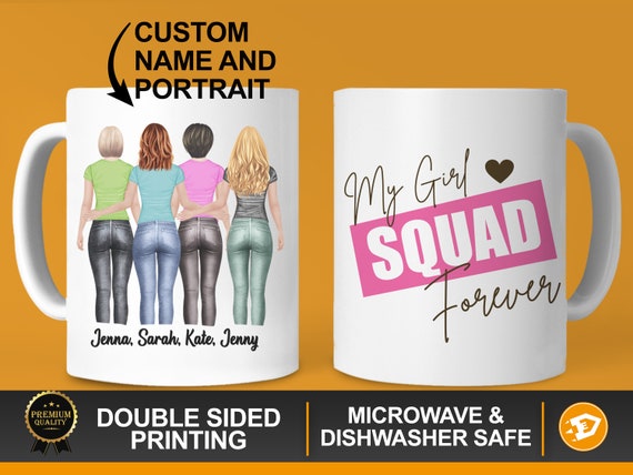 Friendship Gift for 4 Women, Personalized Best Friends Mug, Friend Birthday Gift for Her, Custom Christmas Gift Il_570xn
