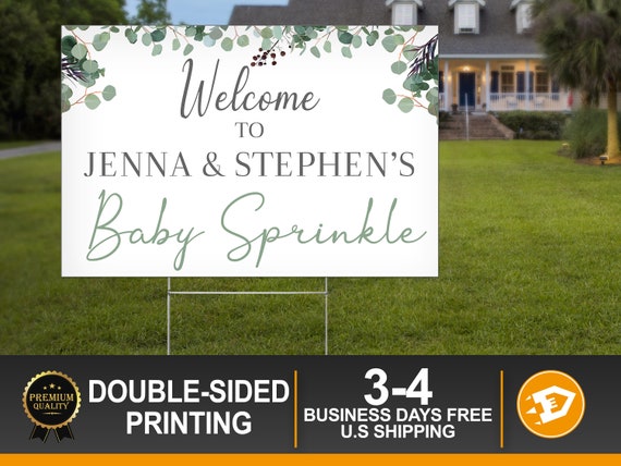 Baby Sprinkle Yard Sign including Stakes - Birth Announcement Lawn Sign - Digital/Printed Gender Reveal Drive Thru Outdoor Sign Il_570xn