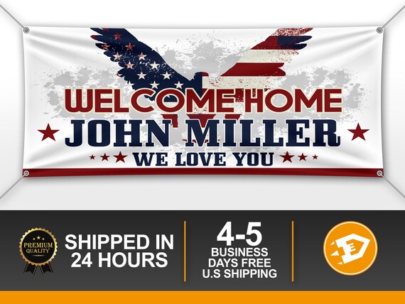Welcome Home Banner, Military Banner, Veteran Banner, Army Banner, Military gift Outdoor Il_570xn